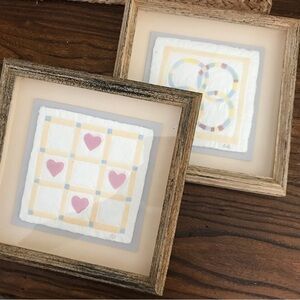▪️VINTAGE Set of 2 Quilt Shadowbox Art